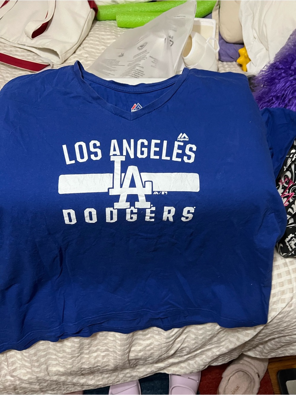 Majestic Los Angeles Dodgers Royal Blue T‑Shirt with White Logo